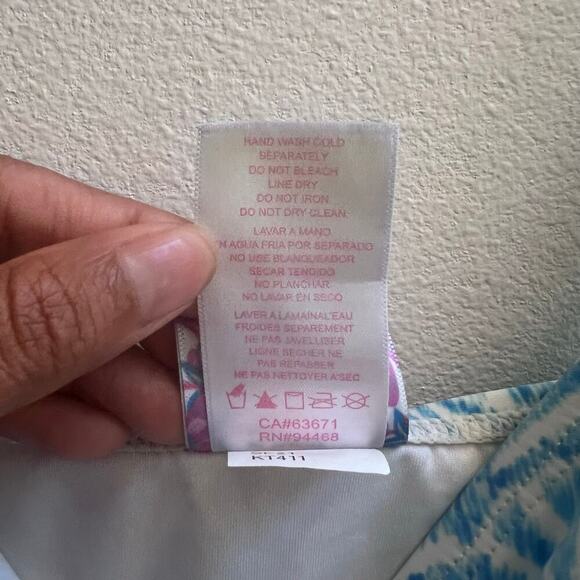 Stella Parker Women's One-Piece Swimsuit Blue White Size Large - Picture 6 of 6